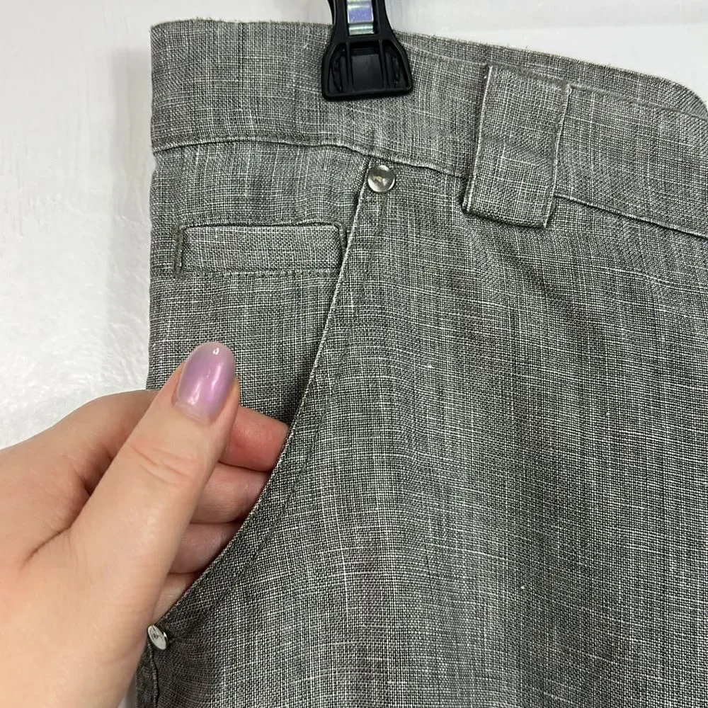 Carven Gris Gray Linen Straight Leg Classic Trousers Pants Size 32